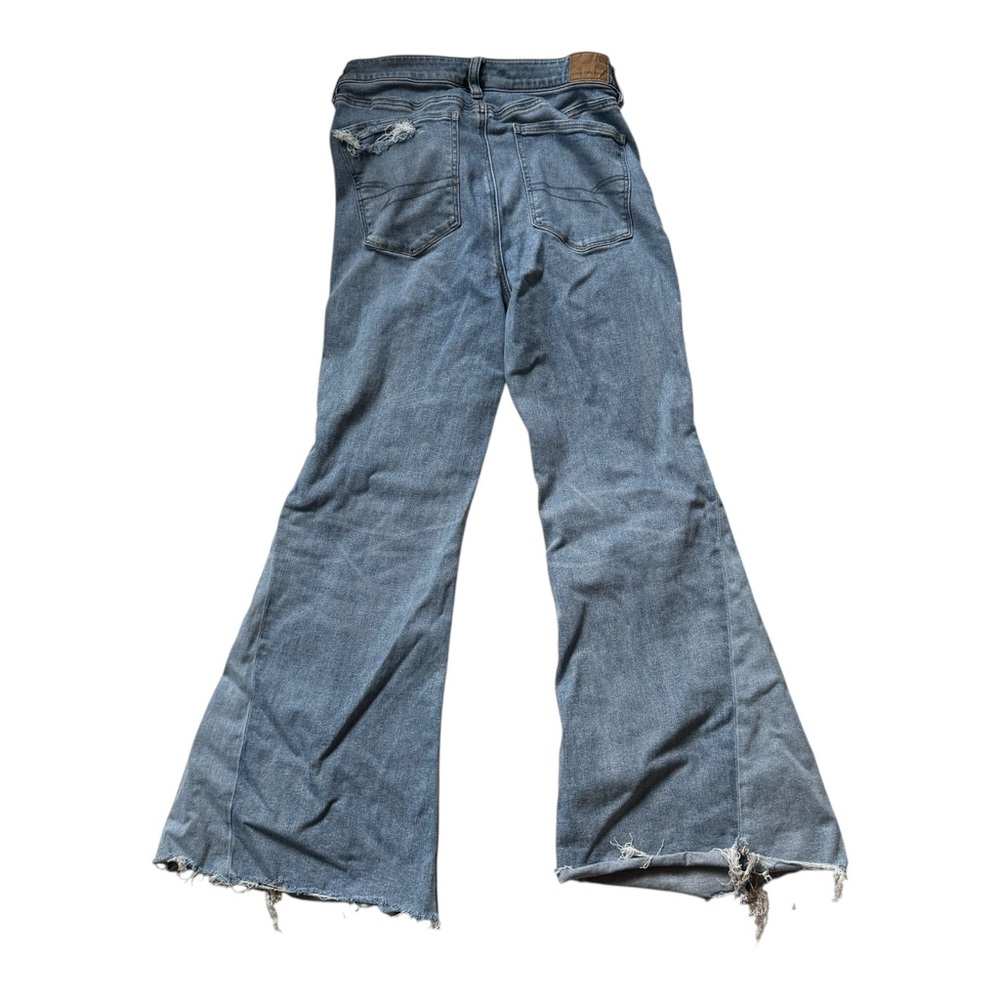AE American Eagle Stylish High Waist Blue Flared Women Jeans - Picture 2 of 6